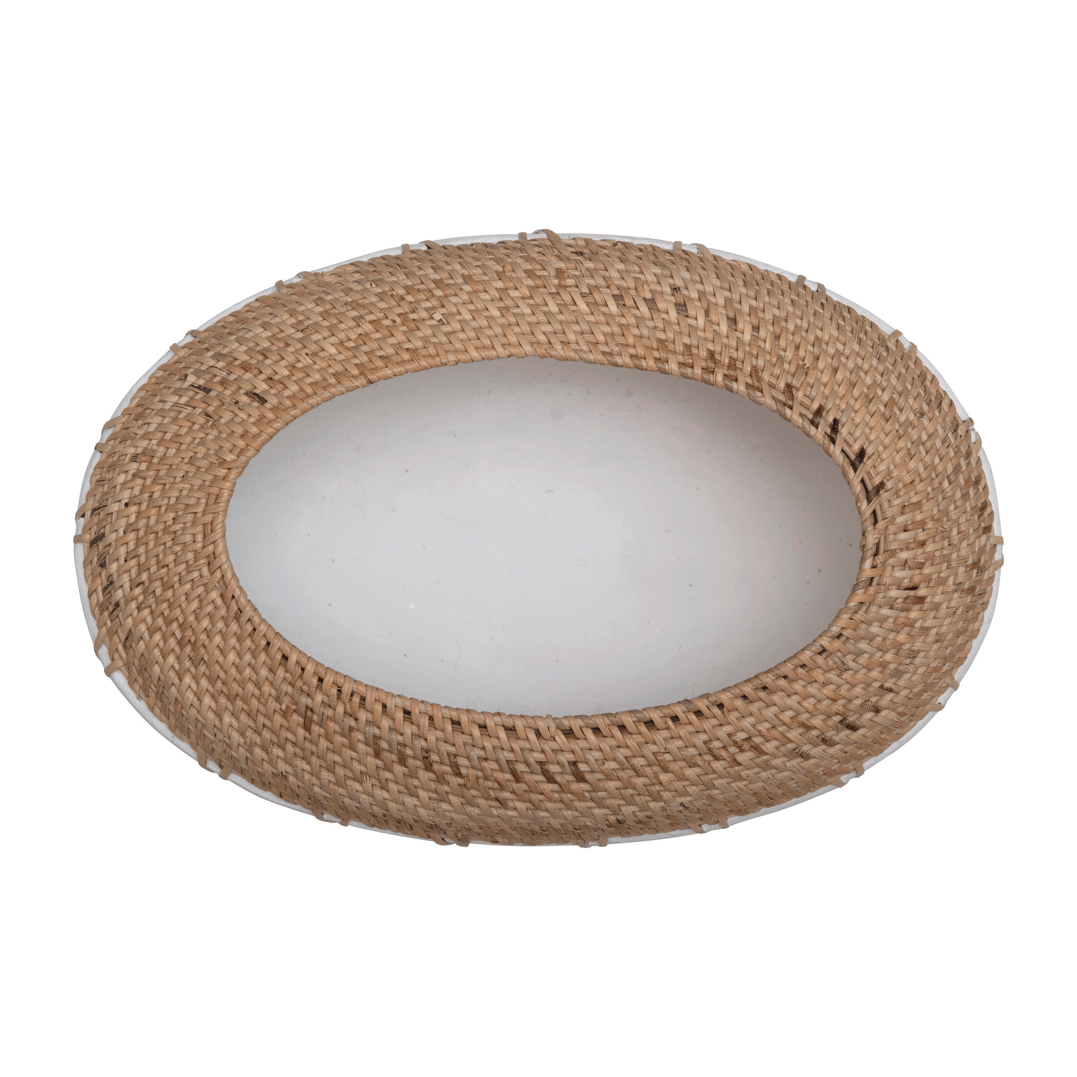 Benton Terracotta Planter with Handwoven Rattan Stitching