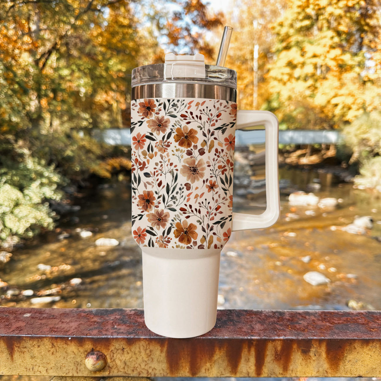 Fall Floral 40oz Insulated Tumbler