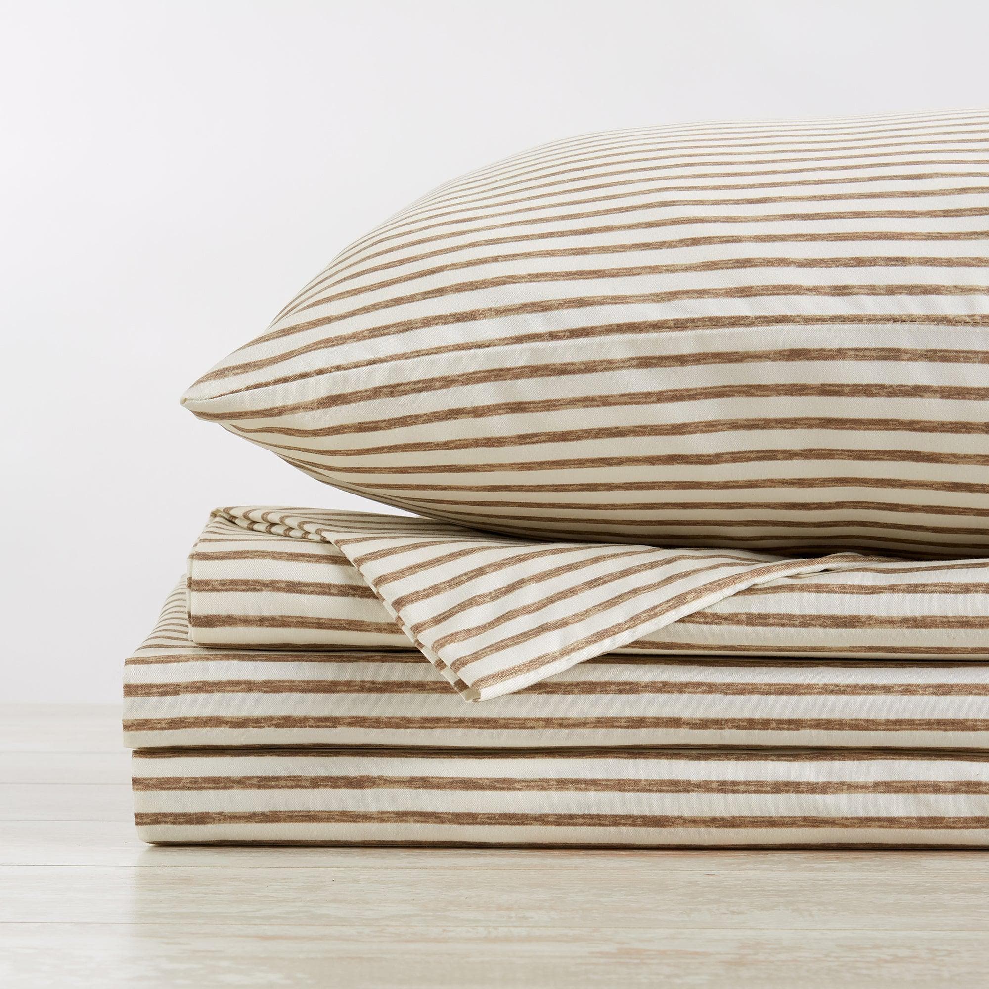 Striped Microfiber Sheet Set - Evette Collection