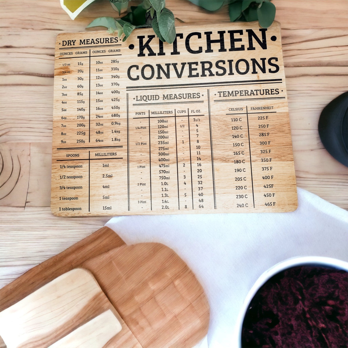 Bamboo Conversions Chart | 12.75x10"