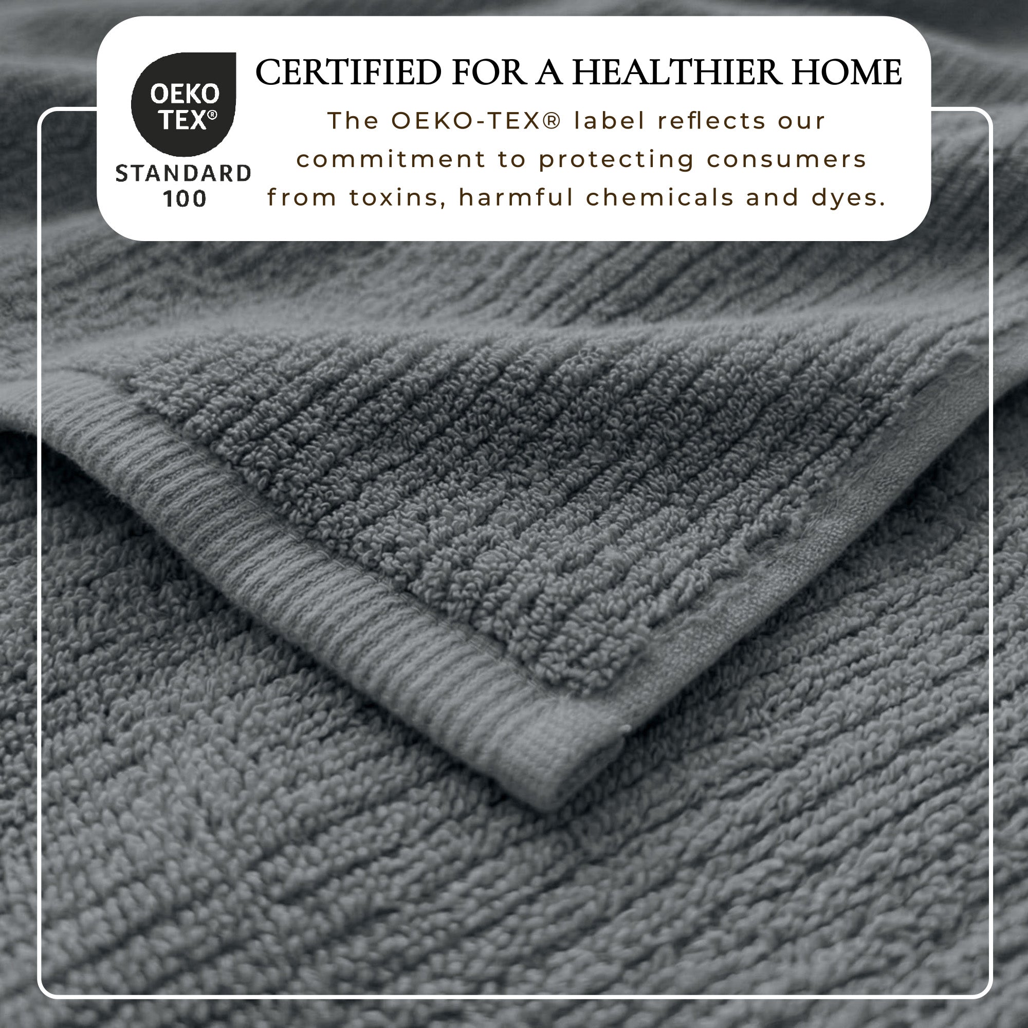 Turkish Cotton Ribbed 6-Piece Bath Towel Set - Georgiana Collection