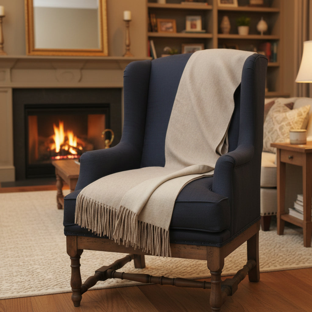 100% Merino Wool Reversible Throw