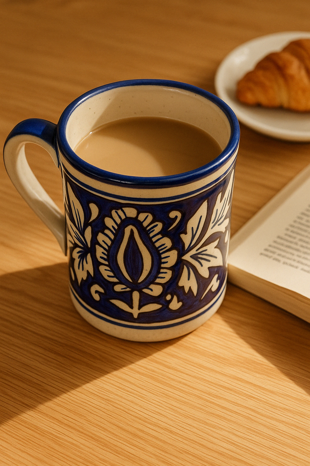 Hand Painted Ceramic Coffee & Tea Mugs - Set of 2