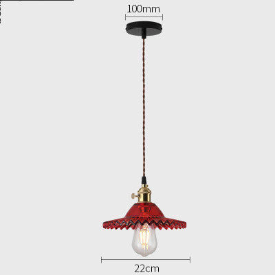 Retro Pleated Glass Pendant - Multiple Colors