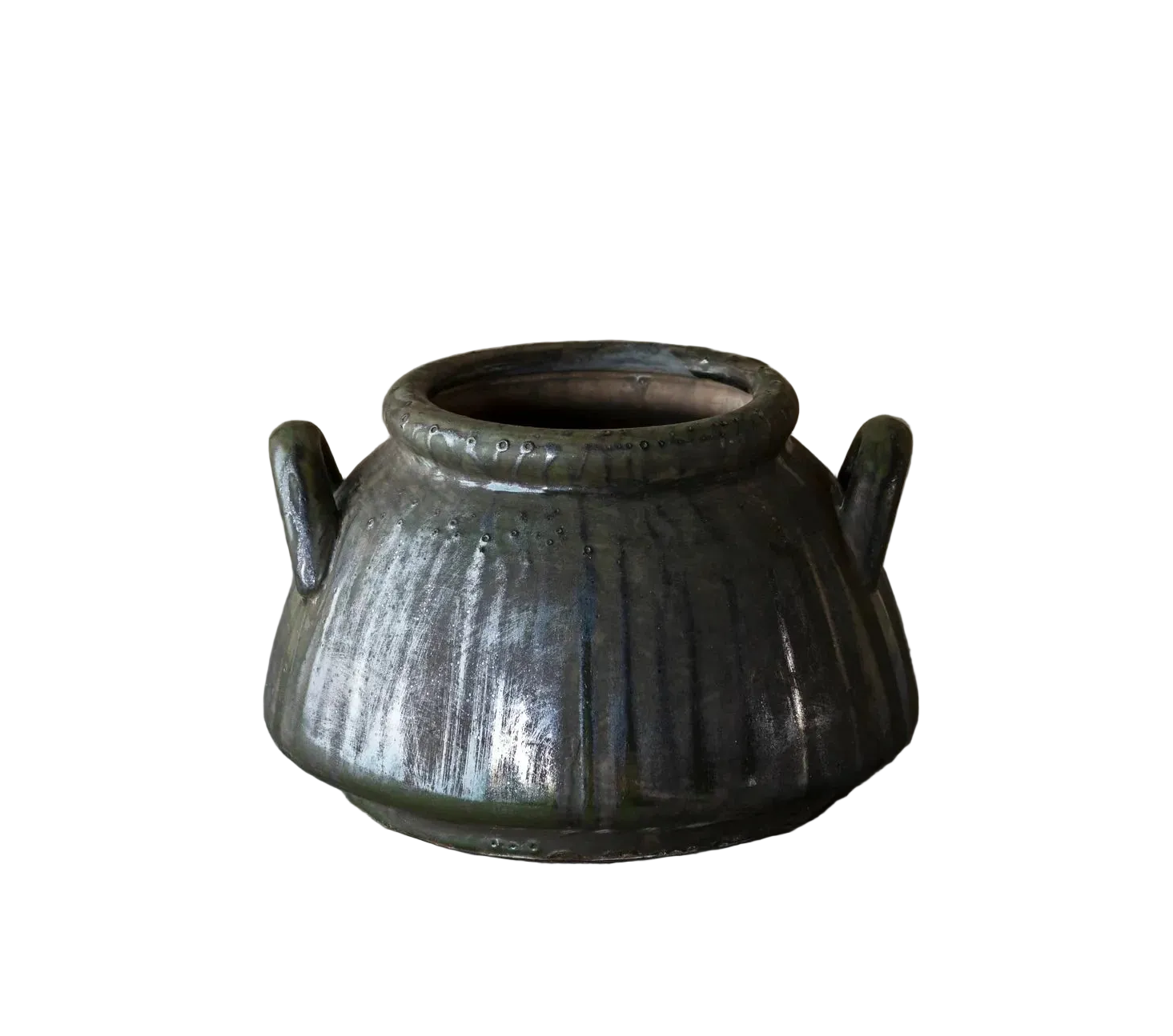 Olive Glazed Kettle Vased