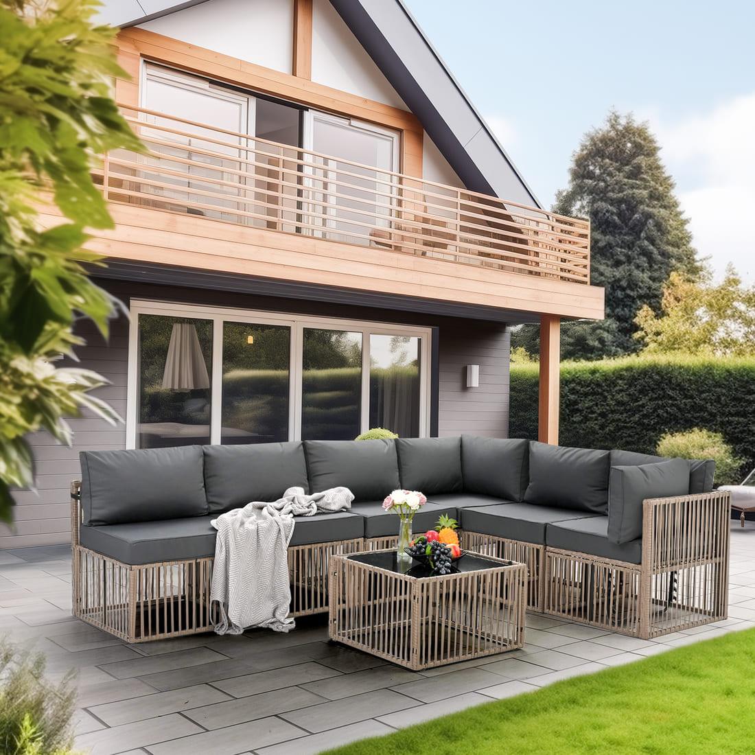 Wicker Outdoor Sectional Sofa - 3 Colors