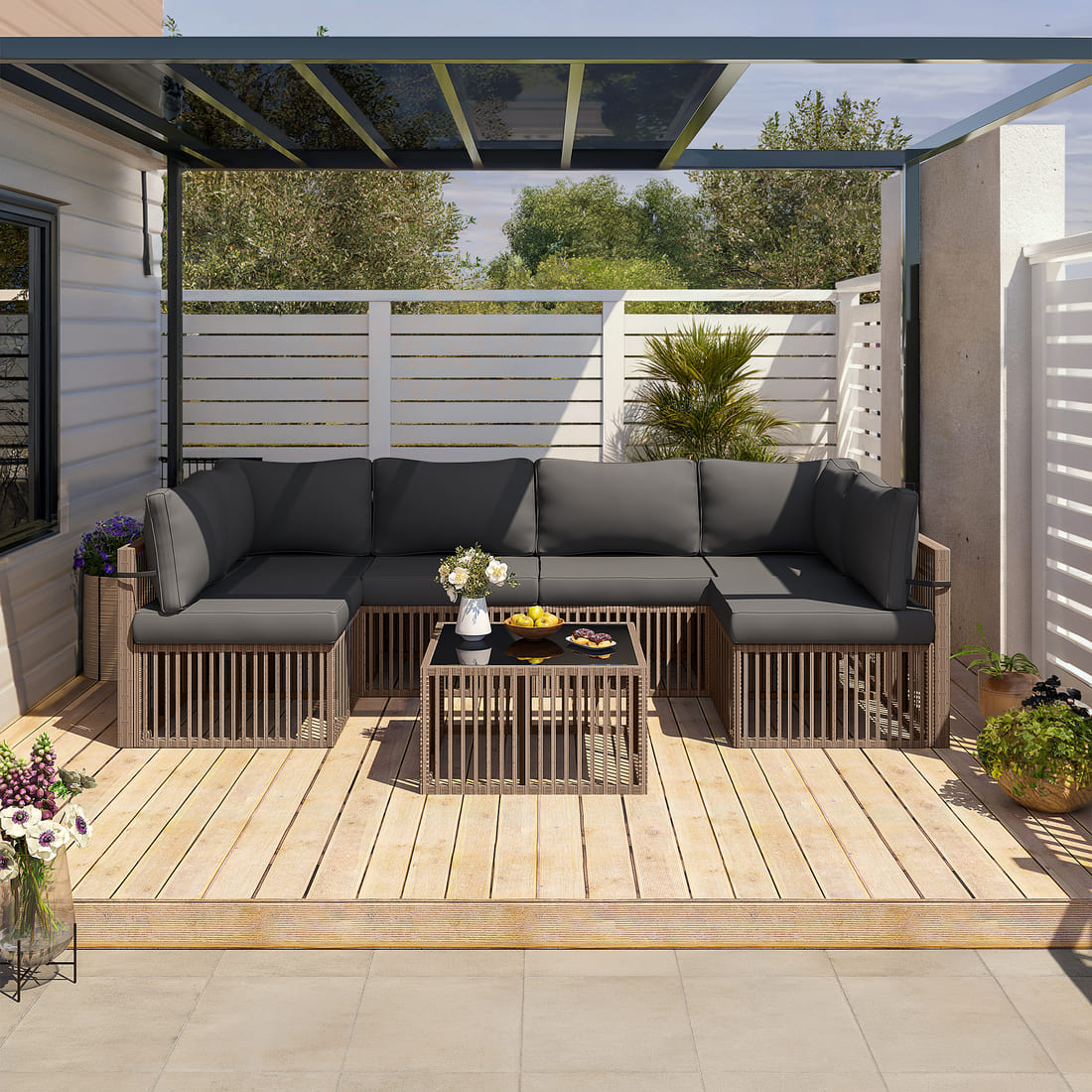 Wicker Outdoor Sectional Sofa - 3 Colors