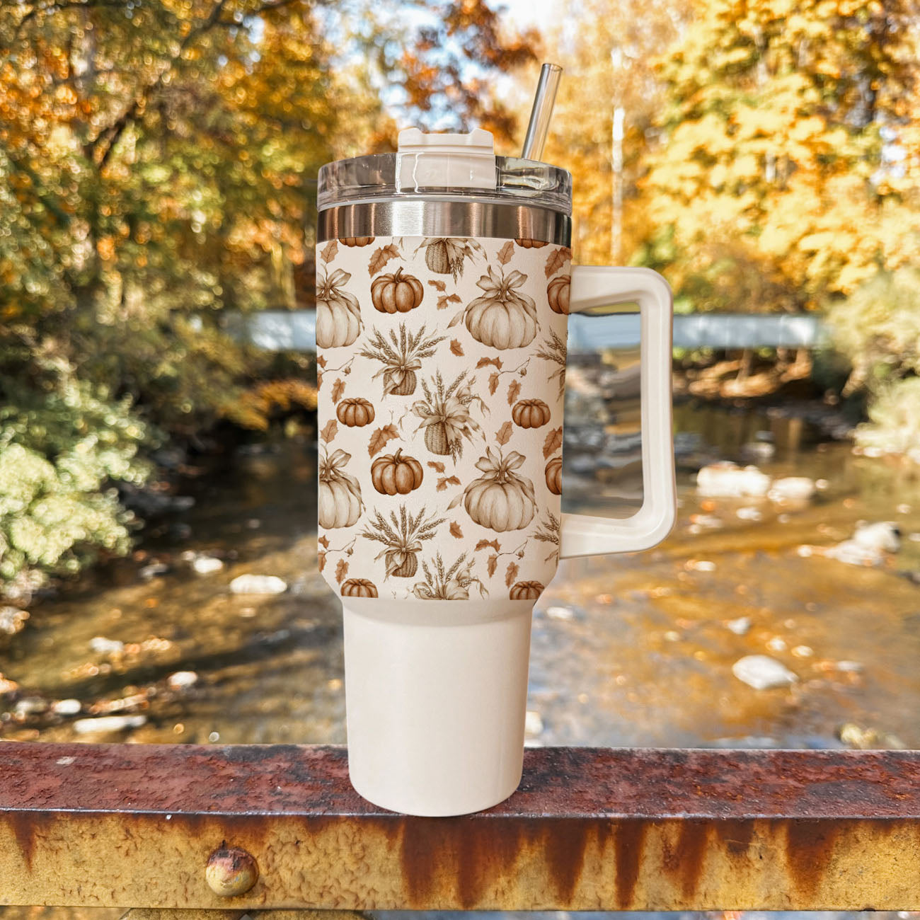 Rustic Pumpkins 40oz Insulated Tumbler