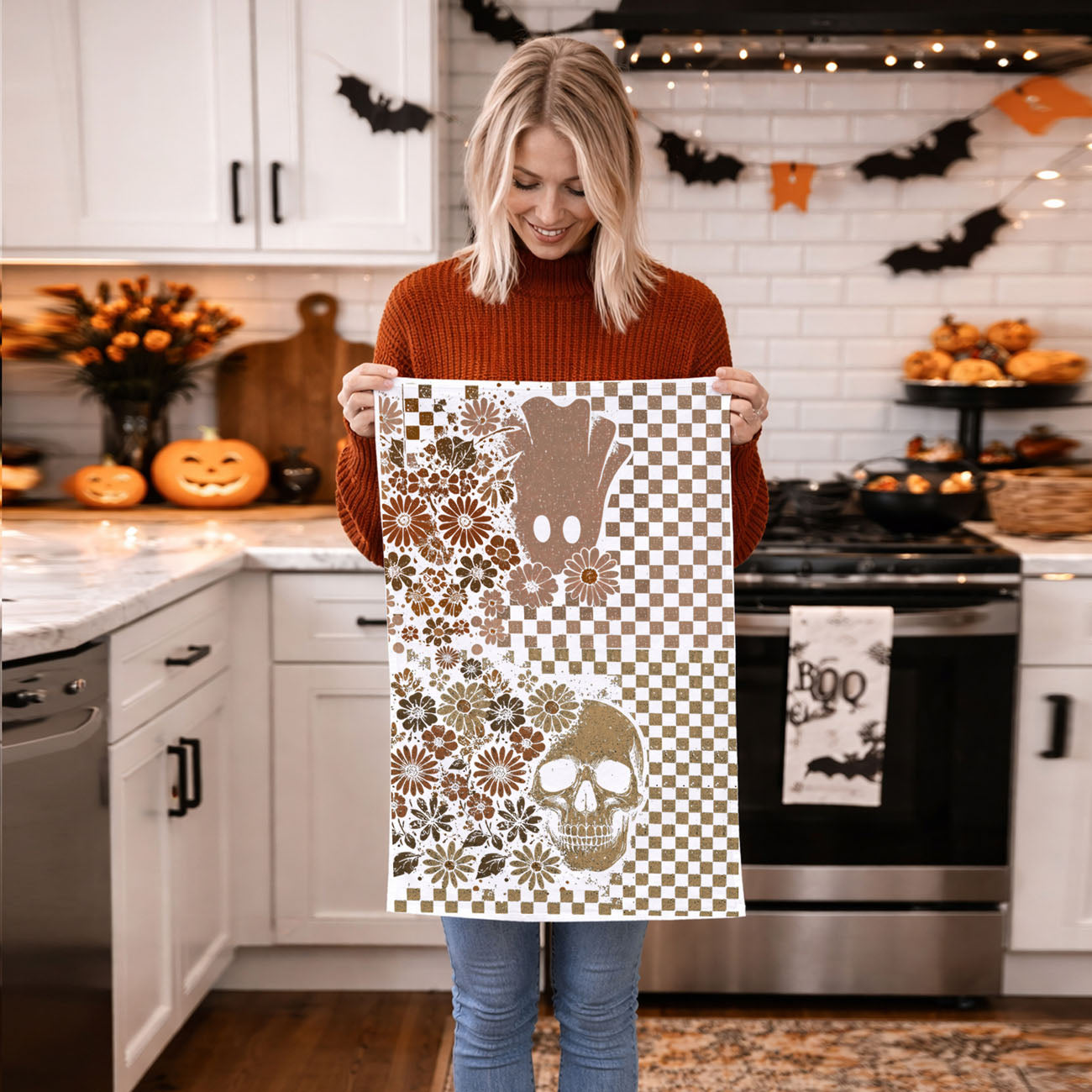 Retro Halloween Dish Towels