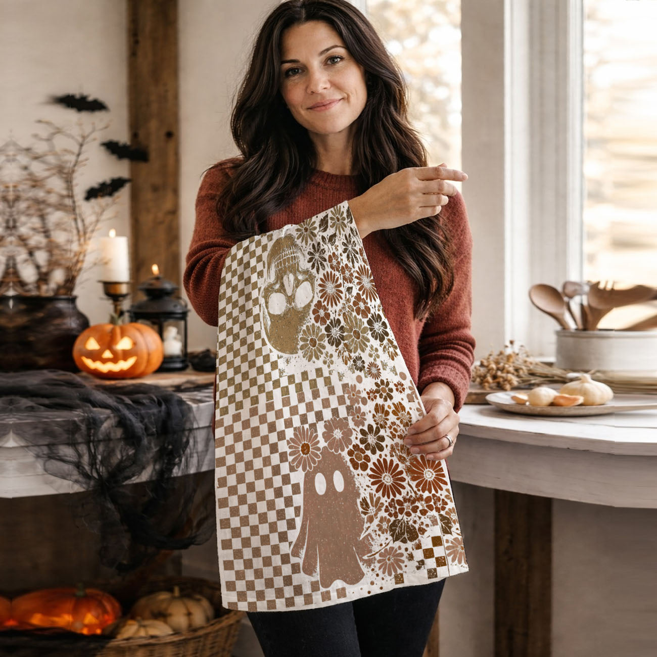 Retro Halloween Dish Towels