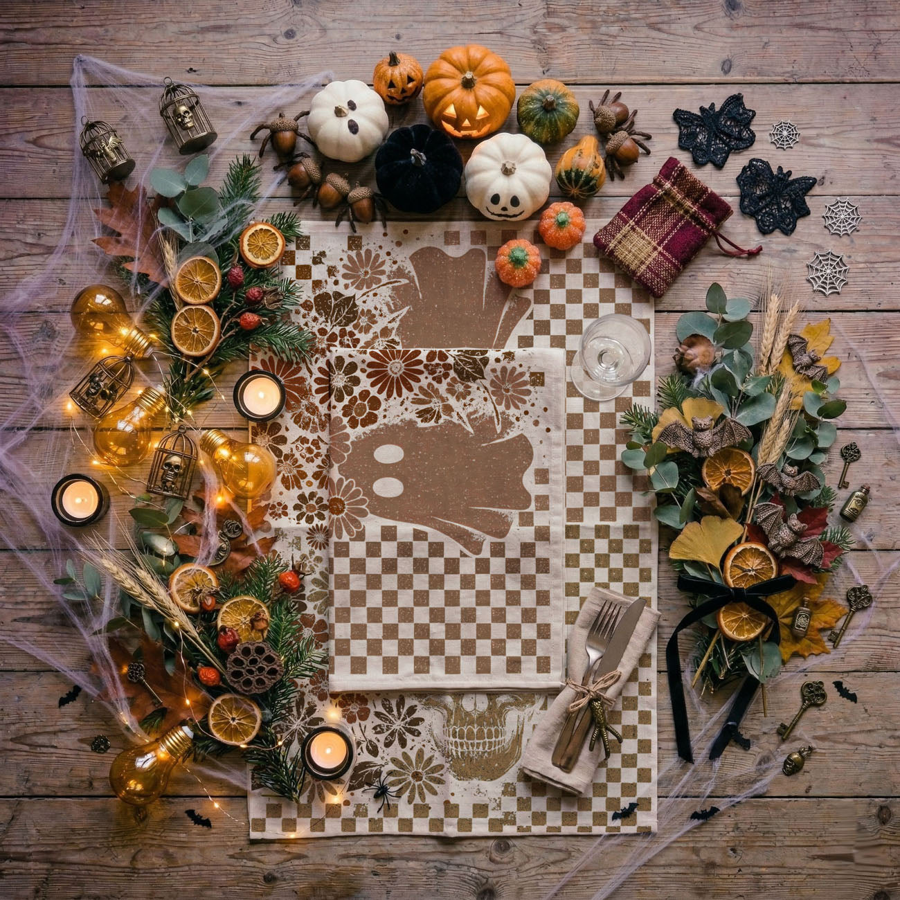 Retro Halloween Dish Towels