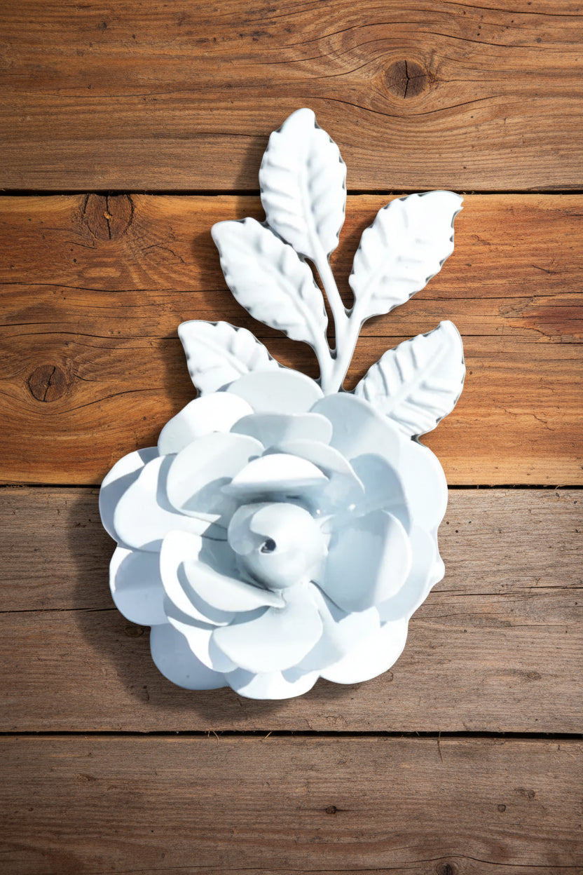 Set of 8 White Rose Napkin Rings