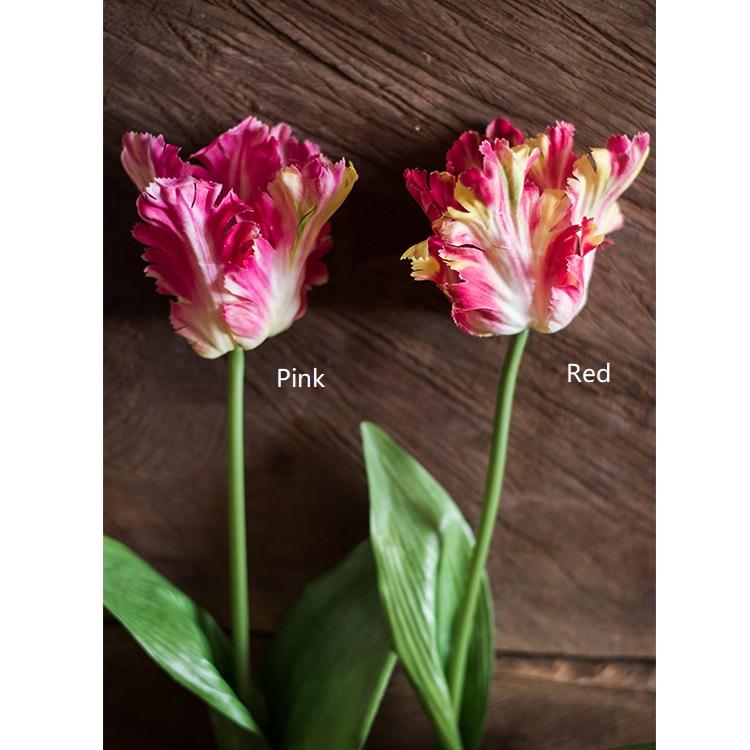 Faux Silk Flower Flame Tulip Stem - 24"