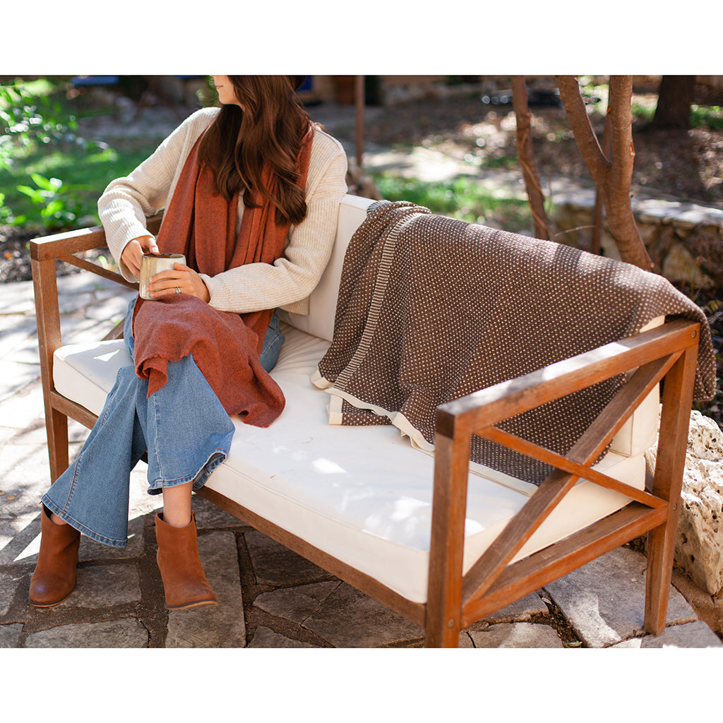 Cocoa Dot Reversible Alpaca Throw