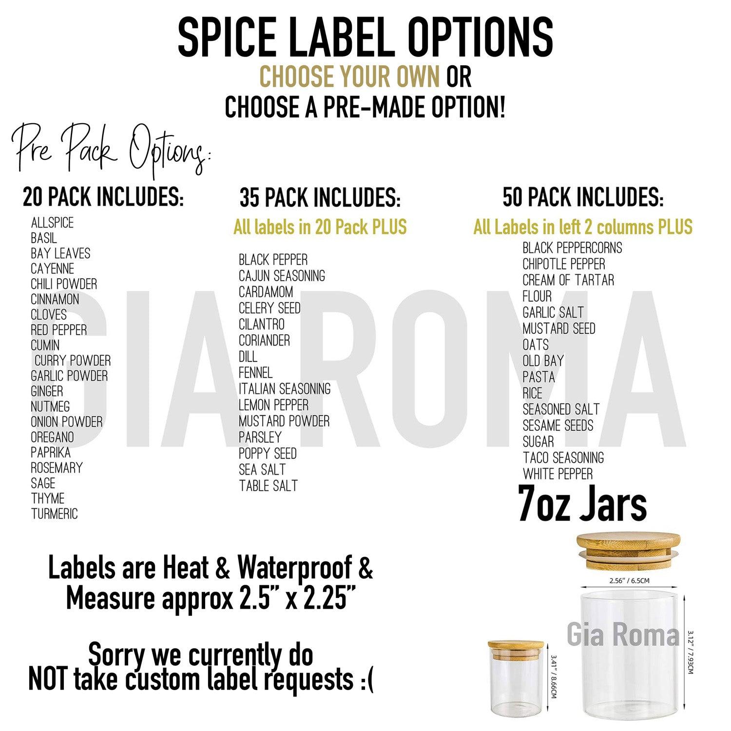 Custom Spice Jars