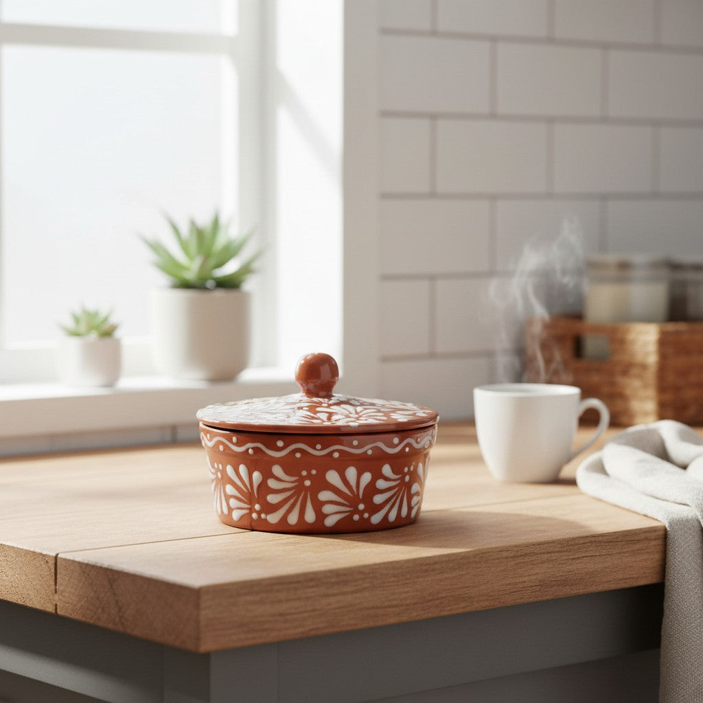 Talavera Tortilla Warmer | Glazed Terracotta
