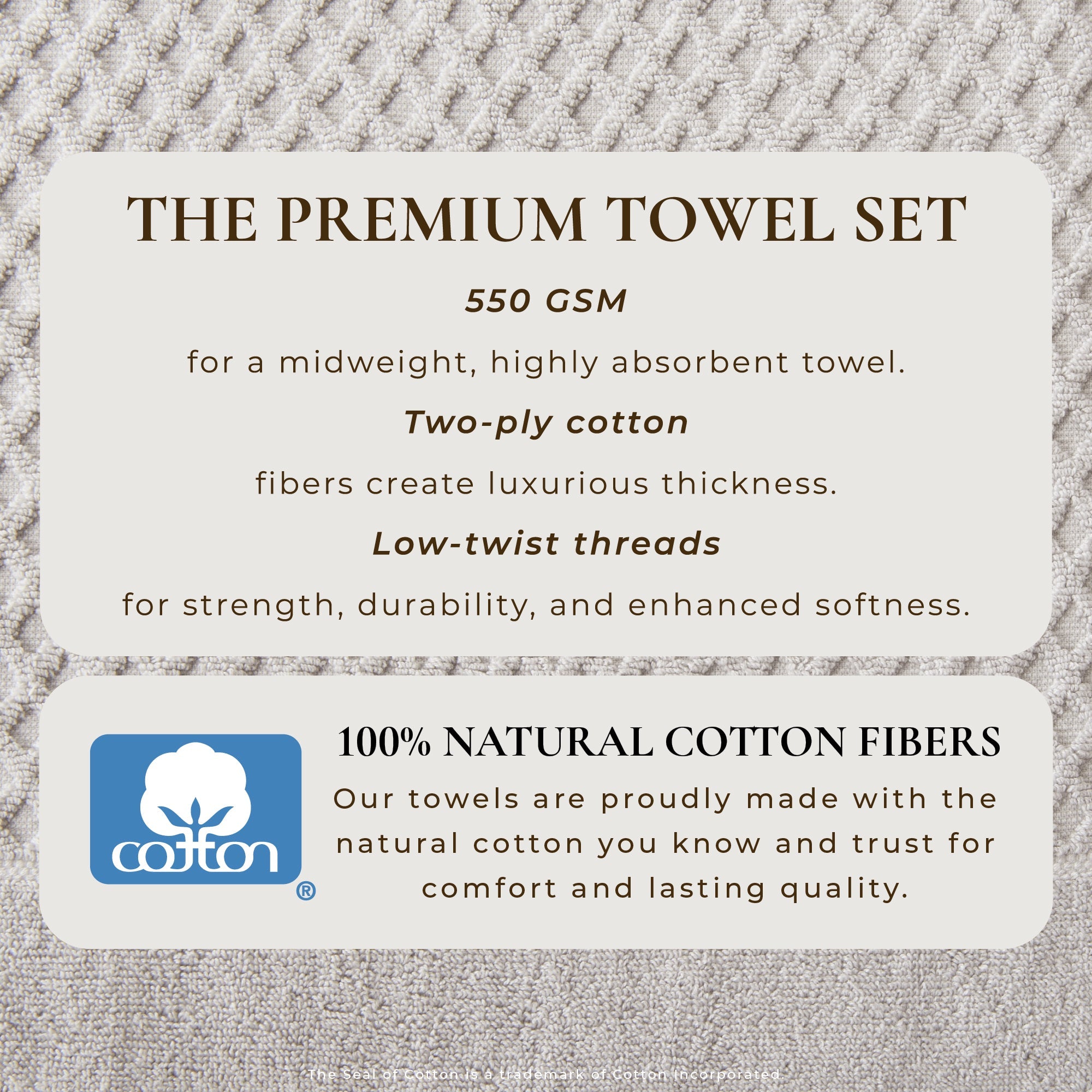Cotton Diamond Waffle Weave Bath Towel Set - Grayson Collection