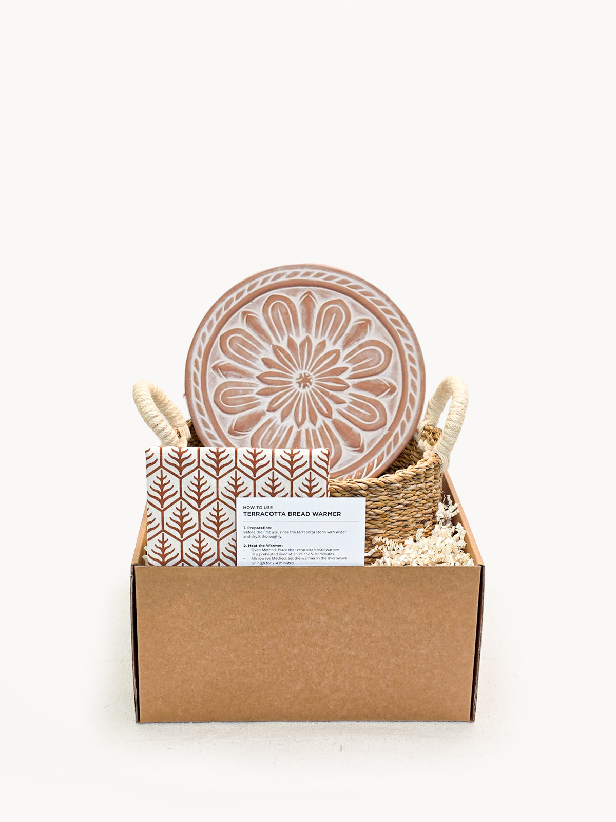 Bread Warmer &amp; Basket Gift Set with Tea Towel - Vintage Flower