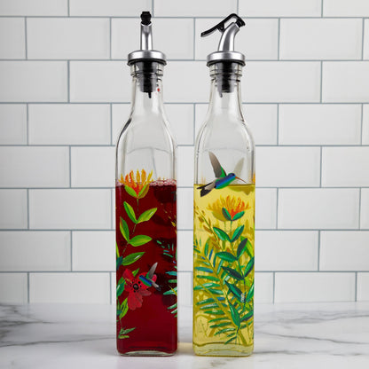Floral Hummingbird Oil &amp; Vinegar Set
