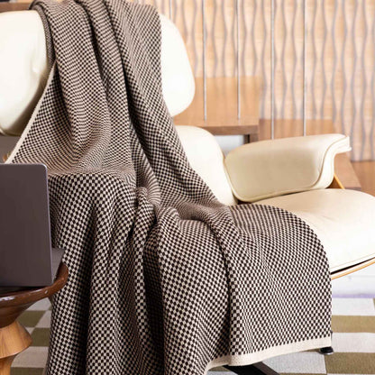 Checkered - Cotton Sustainable Knit Geometric Throw Blanket