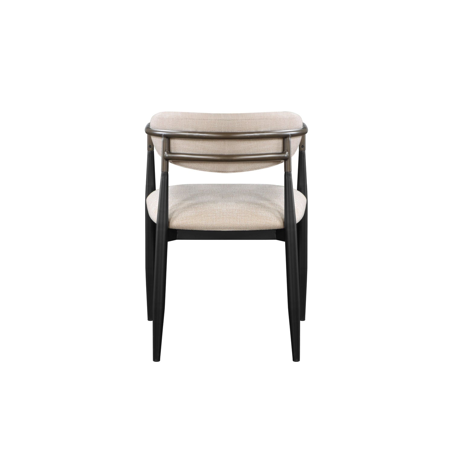 Beige and Black Armchair with Open Back - Set of 2