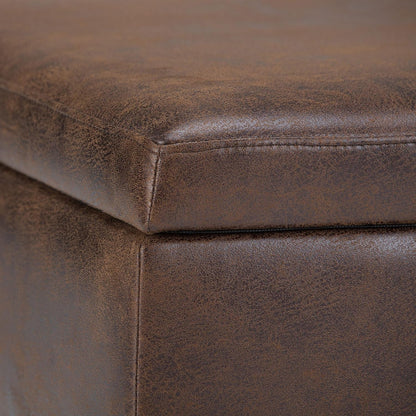 Owen Distressed Chestnut Brown Coffee Table Ottoman