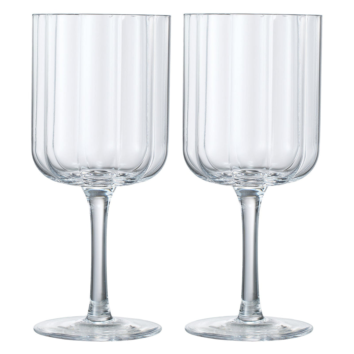 Flower Stemmed Clear Wine Glassware - Set of 2