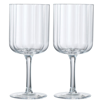 Flower Stemmed Clear Wine Glassware - Set of 2