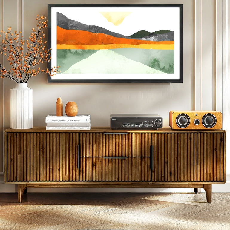 Megsu Bosk Wood Fluted TV Stand - 2 Colors
