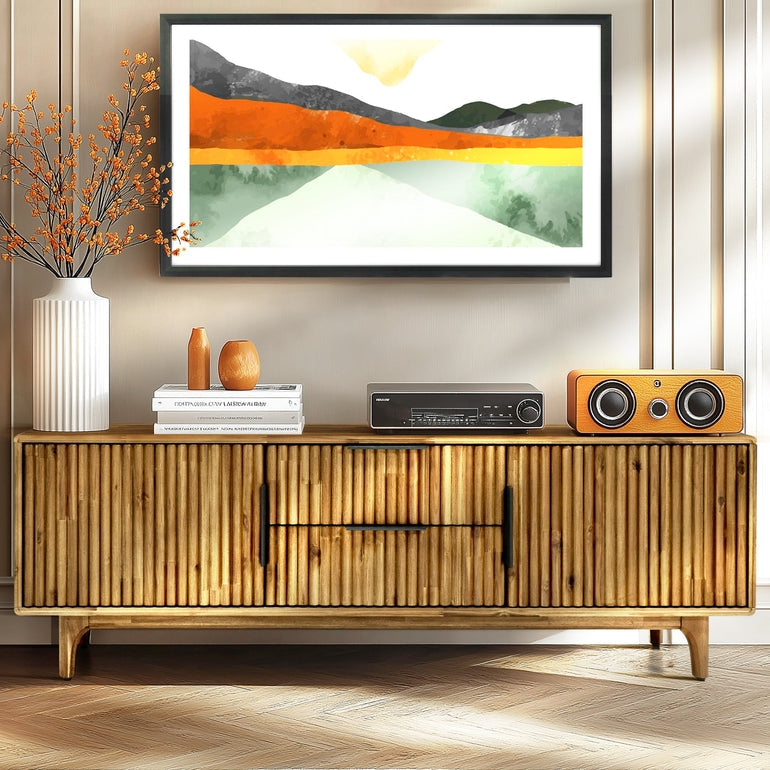 Megsu Bosk Wood Fluted TV Stand - 2 Colors