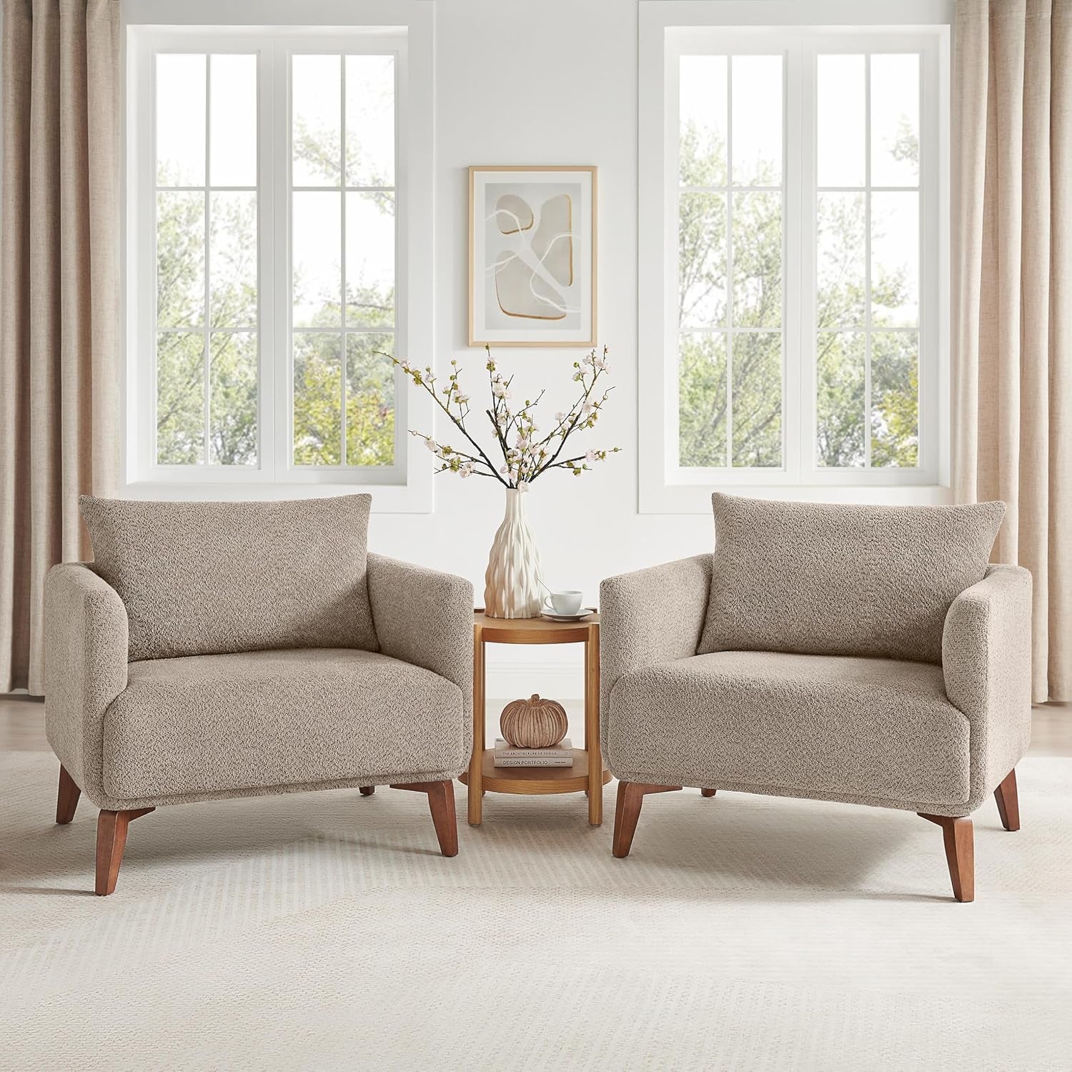 Oversized Upholstered Accent Chair In Greige