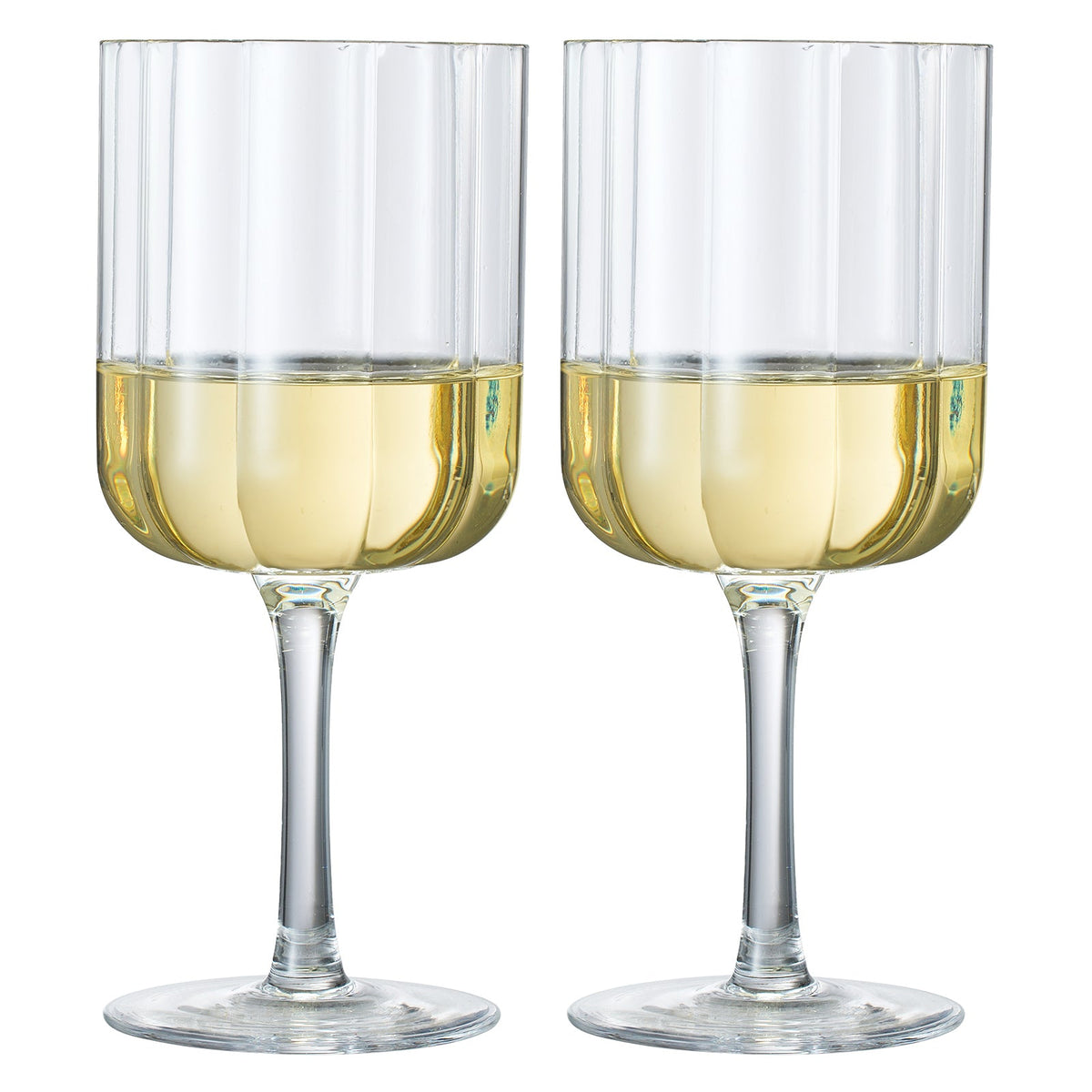 Flower Stemmed Clear Wine Glassware - Set of 2