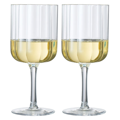 Flower Stemmed Clear Wine Glassware - Set of 2