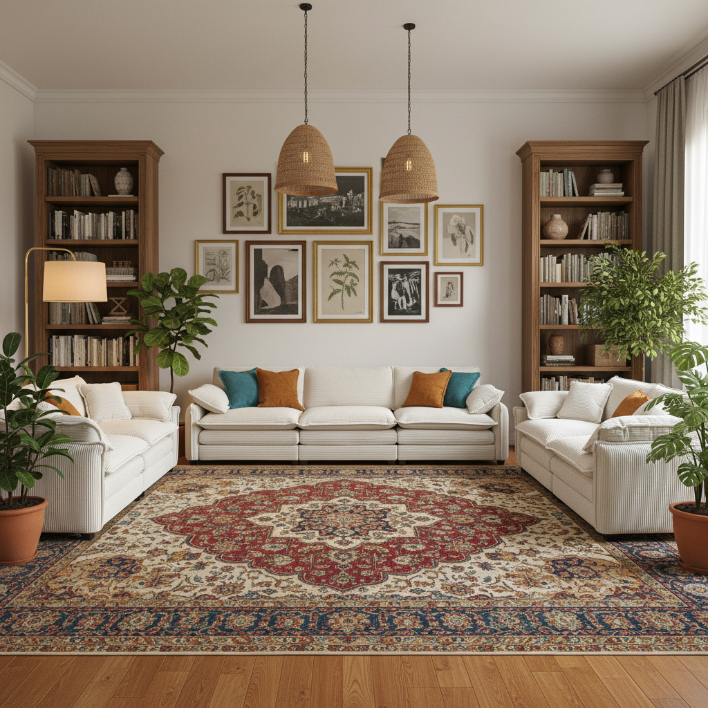 Modern 3 Piece Deep Seat Sofa Set - Beige Corduroy