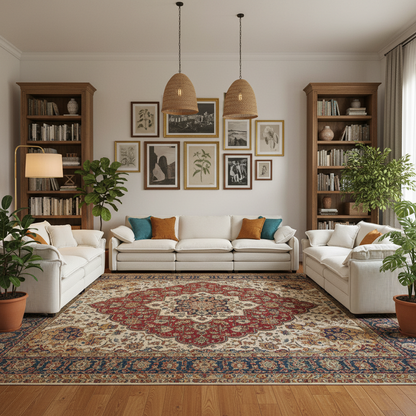 Modern 3 Piece Deep Seat Sofa Set - Beige Corduroy