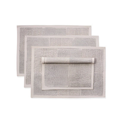 Hand Block Printed Kora Cotton Placemats - Set of 4