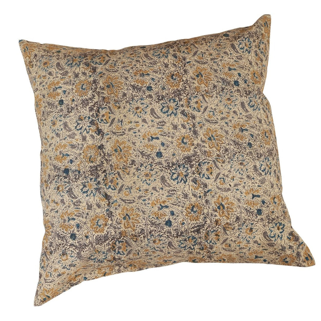 Golden Earth Kalamkari Handcrafted Pillow