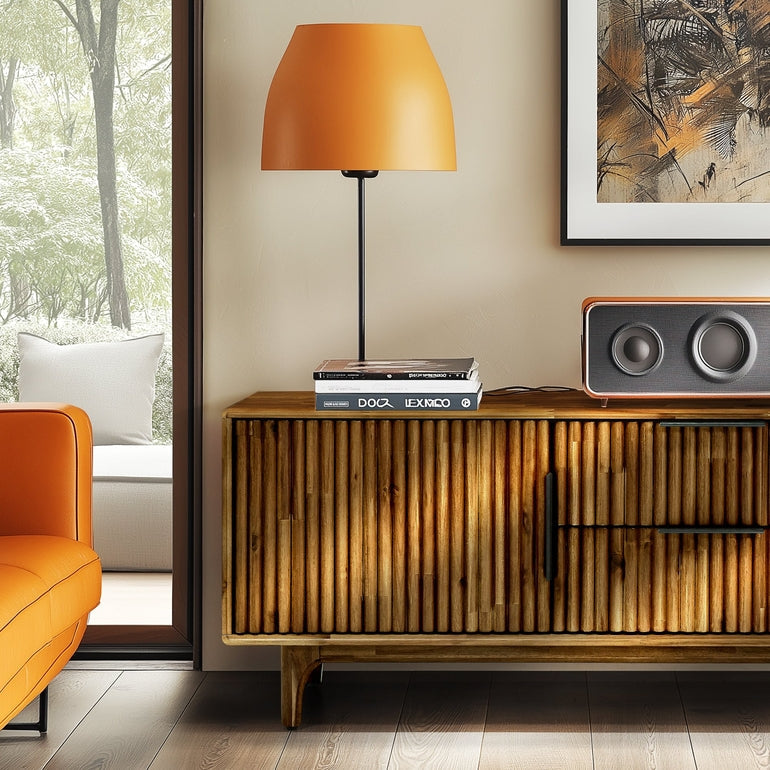 Megsu Bosk Wood Fluted TV Stand - 2 Colors