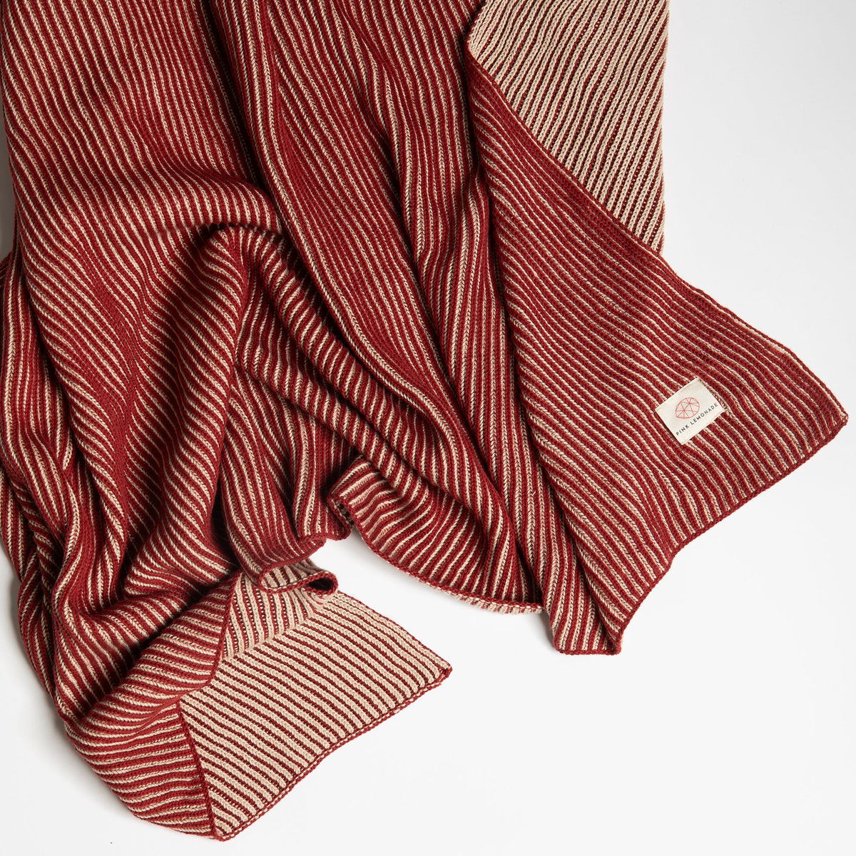 Ribbed Organic Cotton Knit Throw Blanket