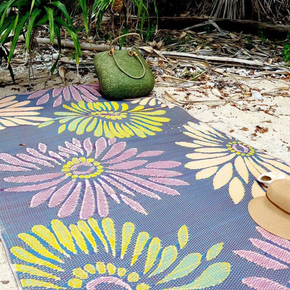 Daisy Violet Reversible Outdoor Mat