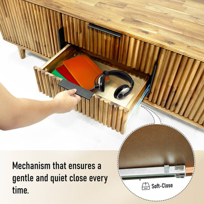 Megsu Bosk Wood Fluted TV Stand - 2 Colors