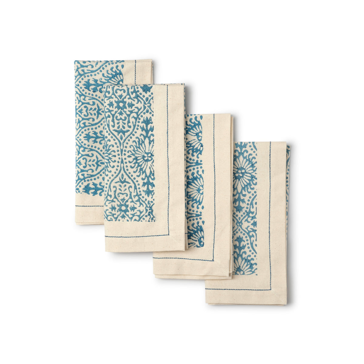 Hand Block Printed Cotton Napkins - Set of 4