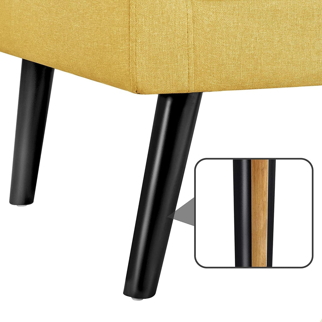 Mid Century Modern Upholstered Accent Chair In Canary Yellow