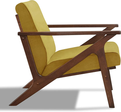 Zola Velvet Gold Upholstered Modern Accent Armchair