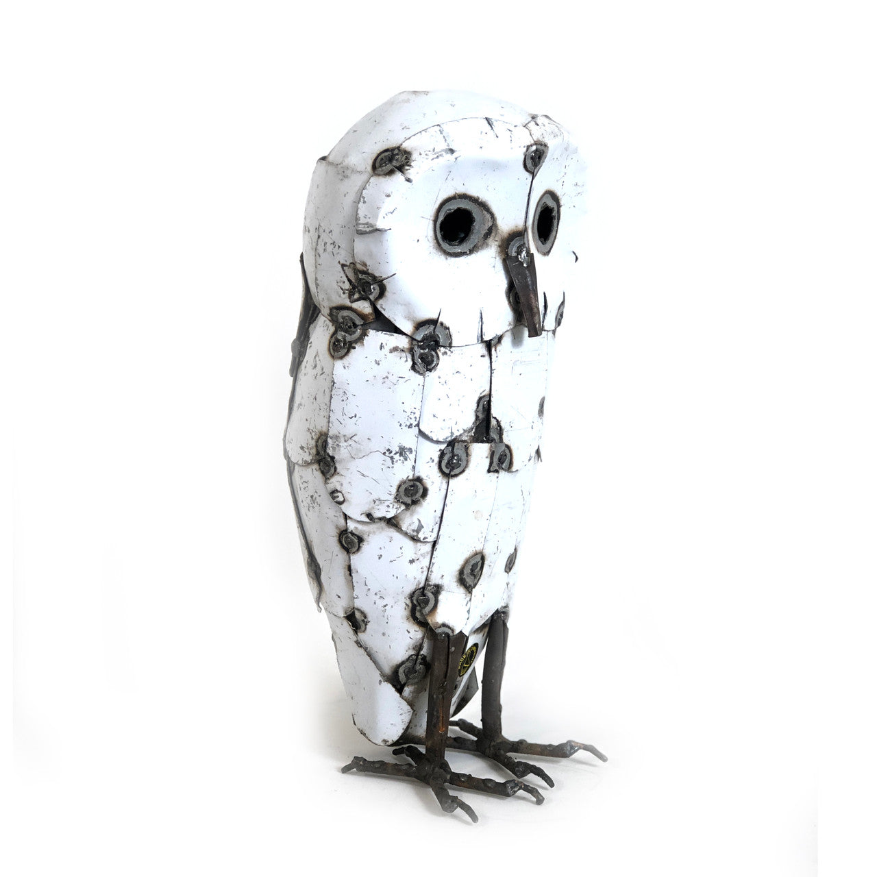 Recycled Metal Snowy White Owls