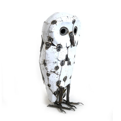 Recycled Metal Snowy White Owls