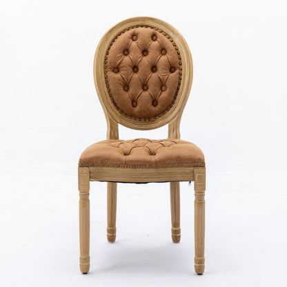 Set of 2 French Style Solid Wood Antique Dining Chairs