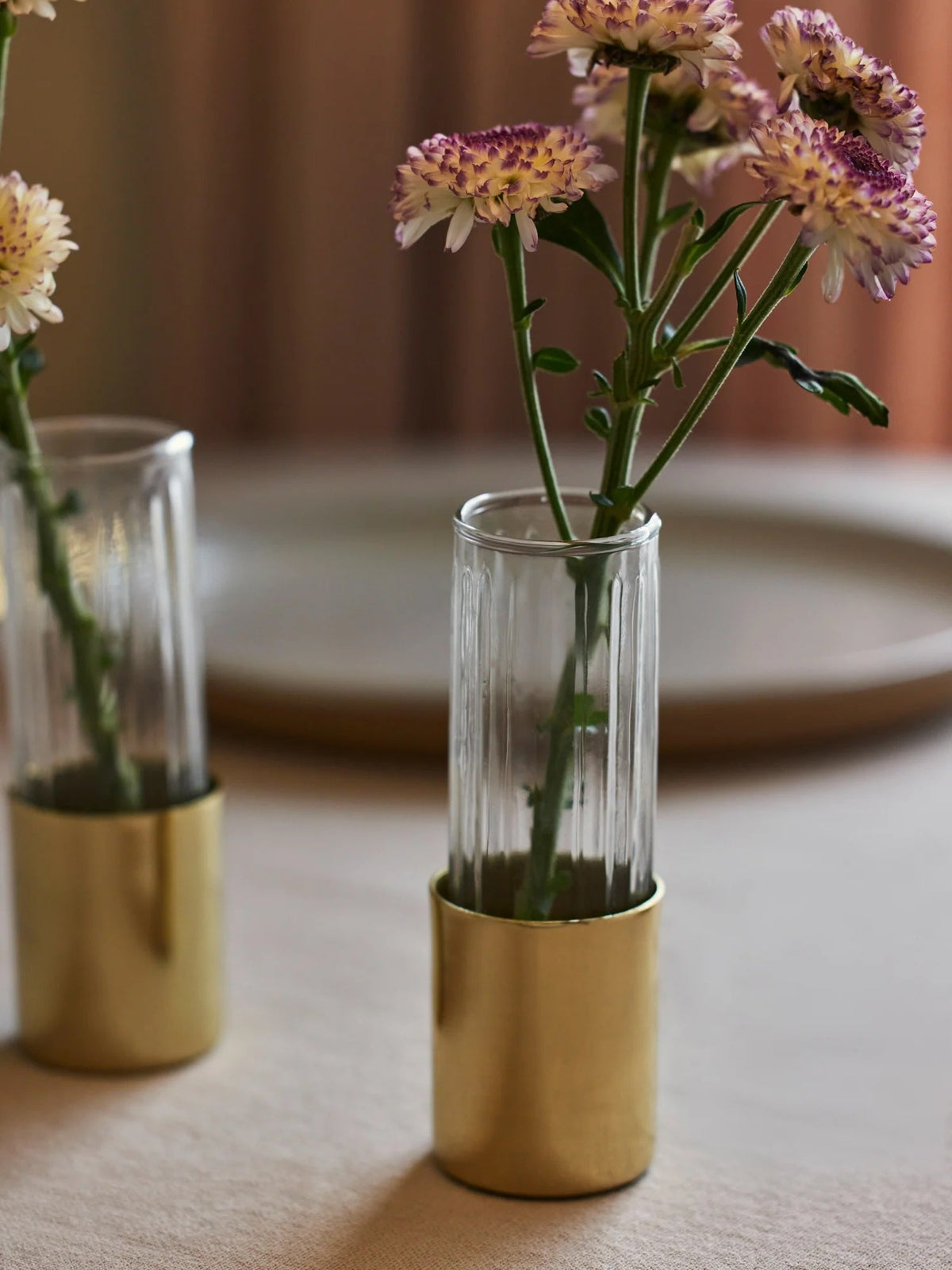 Fluted Glass Bud Vases - Set of 4
