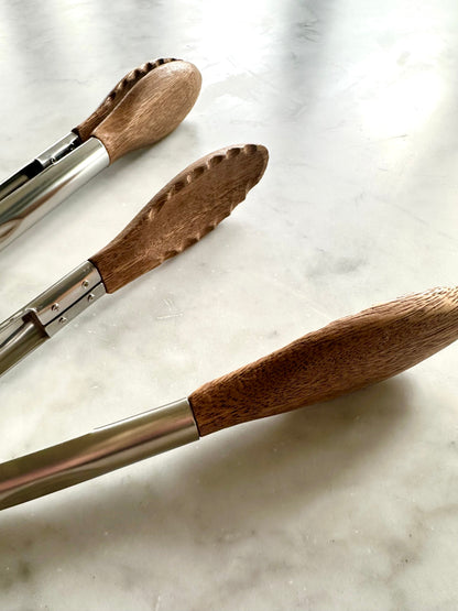 Acacia Wood Tongs - 2 Pc Set