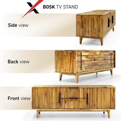 Megsu Bosk Wood Fluted TV Stand - 2 Colors